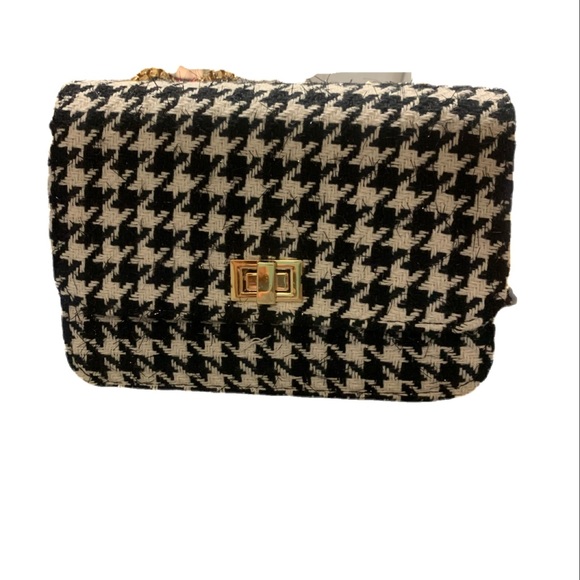 Last one left! Houndstooth Tweed Crossbody Bag - Picture 2 of 13